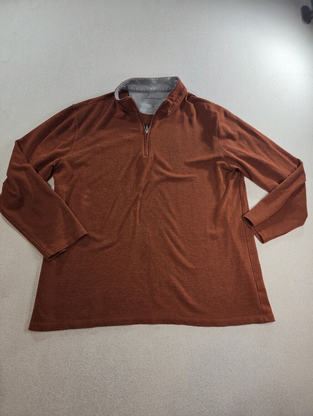 Mizzen+Main Quarter Zip Mens XXL Rust 1PO-1008 Pullover Golf